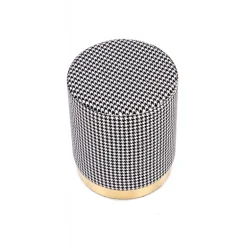 ARUNA puf - Sort/Hvid/guld