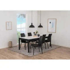 Asama spisebordsstol sort med stel i metal sort