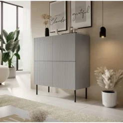 ASENSIO KM-2 kommode, lyseGrå / Sort