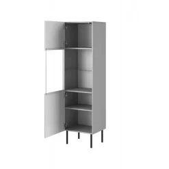 ASENSIO KM-1 udstillingskabinet, lyseGrå / Sort