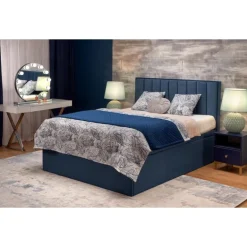 ASENTO 160x200 cmSeng - Mørkeblå Velour