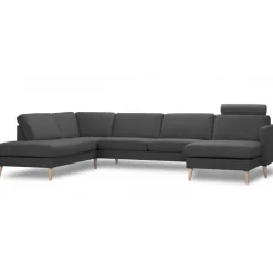 Ask hjørnesofa med højrevendt chaiselong & open-end Antracite