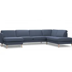 Ask hjørnesofa med Venstrevendt chaiselong & open-end Navy Blå