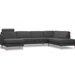 Ask hjørnesofa med Venstrevendt chaiselong & open-end Antracite
