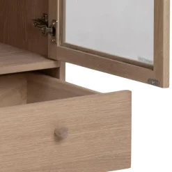 Aston vitrineskab i hvidolieret egetræs finer