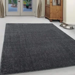 Ata Kortluvet tæppe Ensfarvet - Grå