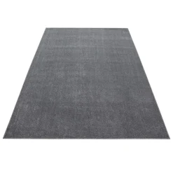 Ata Kortluvet tæppe Ensfarvet - Lysegrå