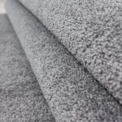 Ata Kortluvet tæppe Ensfarvet - Lysegrå