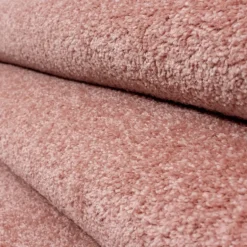 Ata Kortluvet tæppe Ensfarvet - Rosa