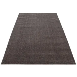 Ata Kortluvet tæppe Ensfarvet - Mokka