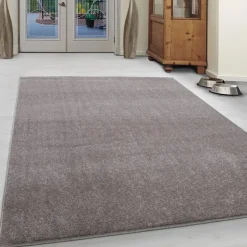 Ata Kortluvet tæppe Ensfarvet - Beige