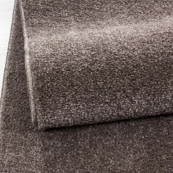 Ata Rund Kortluvet tæppe Ensfarvet - Mokka