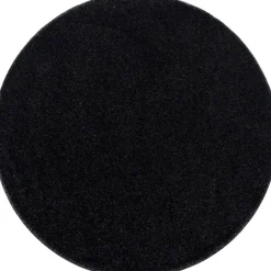 Ata Rund Kortluvet tæppe Ensfarvet - Antracit
