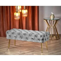 ATHENA Bænk, - Grå/guld