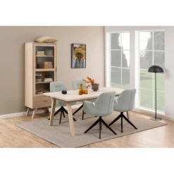 Aura spisebordsstol med armlæn grå stof