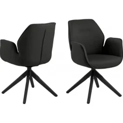 Aura spisebordsstol med armlæn grå stof