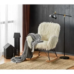 AUSTIN lænestol Creme / Sort / Natur