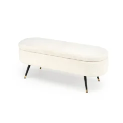 AVEIRO bænk med opbevaringsfunktion, Cremefarvet