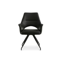 Aya spisebordsstol - Sort Semianilin okselæder