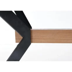 BACARDI Spisebord med udtræk, - top - Naturlig eg, ben - Sort