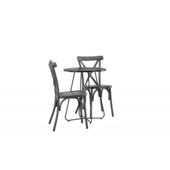 Bacong Rundt Loungesæt - Havemøbelsæt - Sort,Mørkegrå