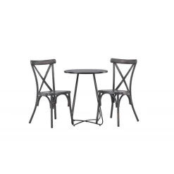 Bacong Rundt Loungesæt - Havemøbelsæt - Sort,Mørkegrå