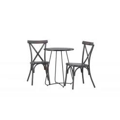 Bacong Rundt Loungesæt - Havemøbelsæt - Sort,Mørkegrå