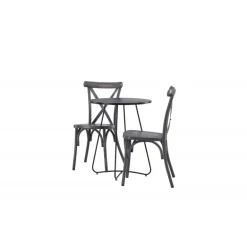 Bacong Rundt Loungesæt - Havemøbelsæt - Sort,Mørkegrå