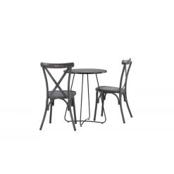 Bacong Rundt Loungesæt - Havemøbelsæt - Sort,Mørkegrå