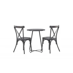 Bacong Rundt Loungesæt - Havemøbelsæt - Sort,Mørkegrå