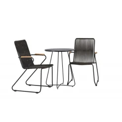 Bacong Rundt Loungesæt - Havemøbelsæt - Sort