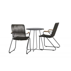 Bacong Rundt Loungesæt - Havemøbelsæt - Sort