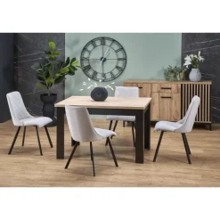 BAGIO Spisebordmedudtræk, Artisan Eg / Sort