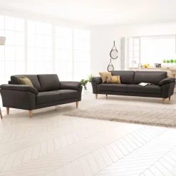 Ballerup 3+2 pers lædersofa