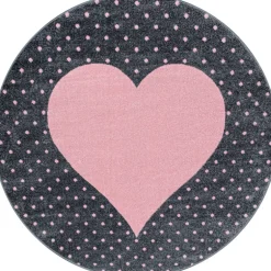 Bambi Rund Børnetæppe Hjerte - Pink