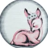 Bambi Rund Børnetæppe Rådyr - Pink