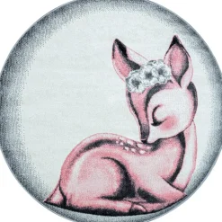 Bambi Rund Børnetæppe Rådyr - Pink