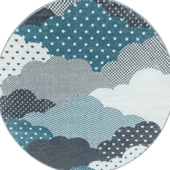 Bambi Rund Børnetæppe Sky - Blå