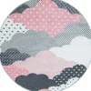 Bambi Rund Børnetæppe Sky - Pink