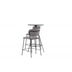 Bar sæt Bistro med stole Bell - Sort og Grå