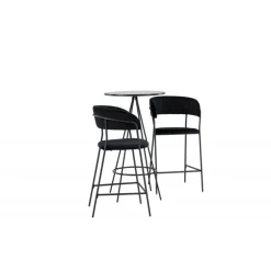 Bar sæt Bistro med stole Lui - Sort