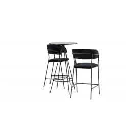 Bar sæt Bistro med stole Lui - Sort