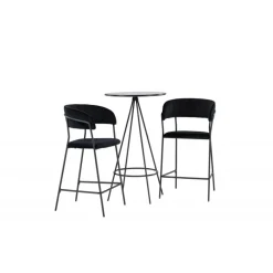 Bar sæt Bistro med stole Lui - Sort