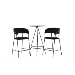 Bar sæt Bistro med stole Lui - Sort