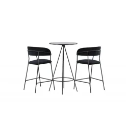 Bar sæt Bistro med stole Lui - Sort