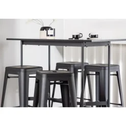 Bar sæt Rax med Spisebordsstole Tempe - Sort