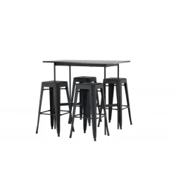 Bar sæt Rax med Spisebordsstole Tempe - Sort