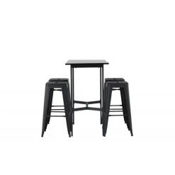 Bar sæt Rax med Spisebordsstole Tempe - Sort