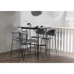 Bar sæt Rax med Spisebordsstolene Bell - Sort og Grå