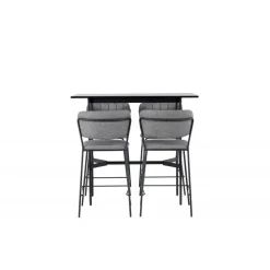 Bar sæt Rax med Spisebordsstolene Bell - Sort og Grå